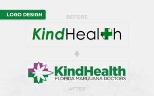 kind health Florida marijuana doctors Miami logo redesign.